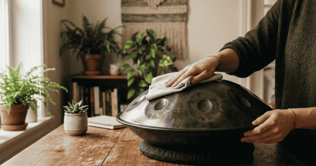 handpan instrumento priežiūra